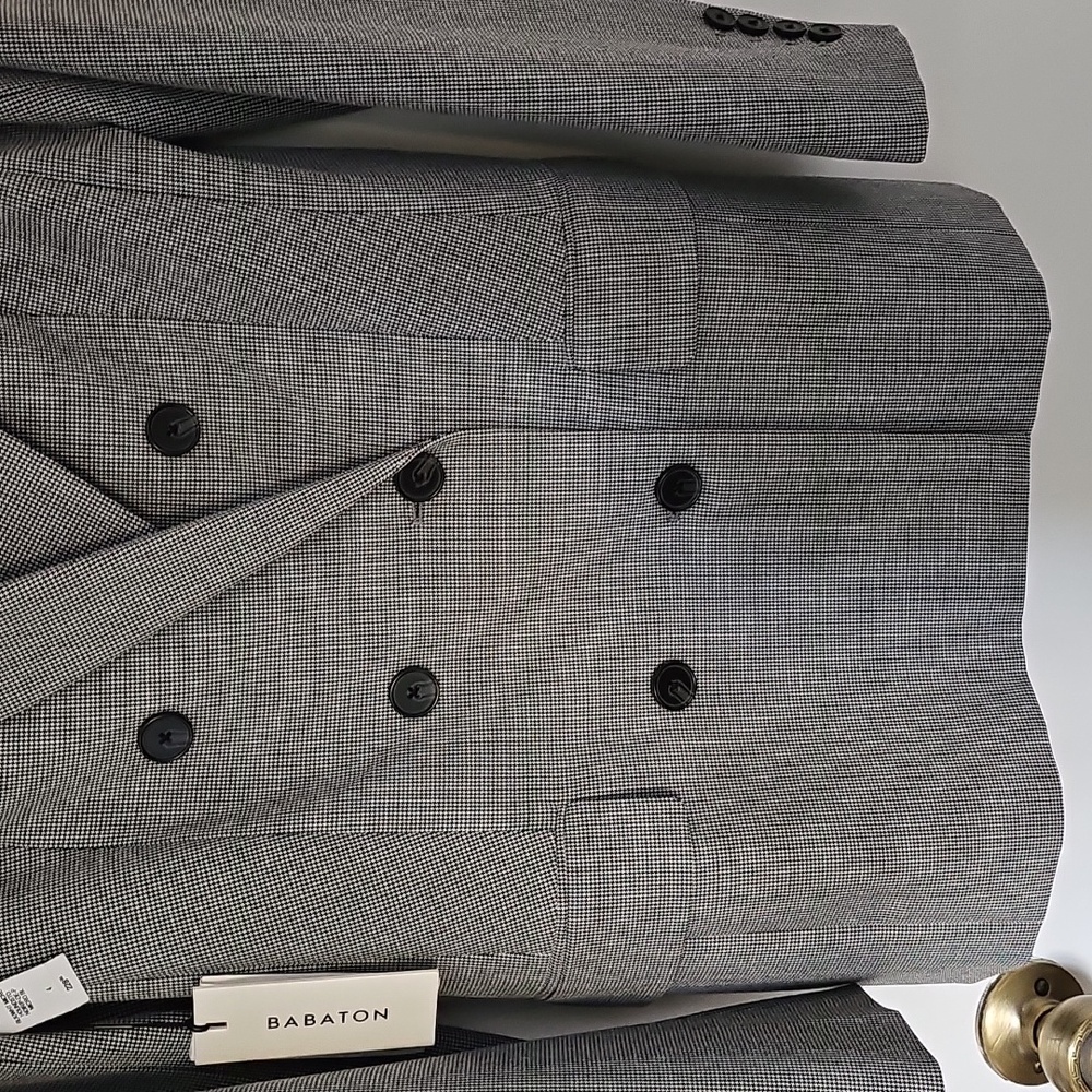 Samuel Black And White Houndstooth Double-Breasted Blazer - Picture 7 of 7